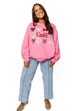 QOS Licensed Hot Pink 'Diet Coke' Bow Sweatshirt - Boutique Bella BellaQueen of Sparkles