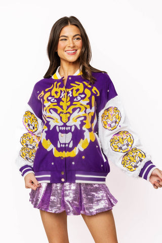 QOS Licensed LSU Bomber Jacket - Boutique Bella BellaBomber Jacket