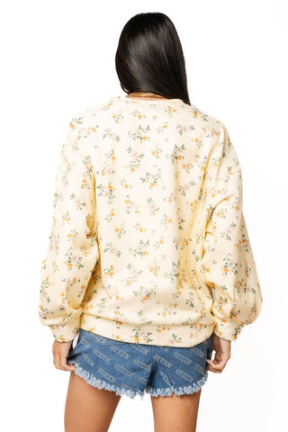 QOS Licensed LSU Yellow Floral Initial Sweatshirt - Boutique Bella BellaQueen of Sparkles