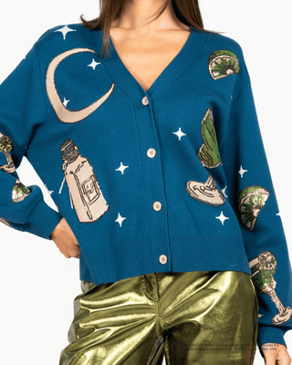 QOS Licensed Navy Midnight Margarita and Salt Cardigan - Boutique Bella BellaQueen of Sparkles