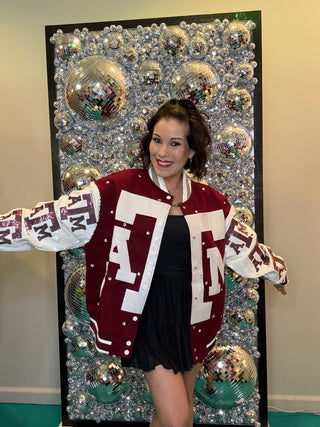 QOS Licensed Texas A&M Bomber Jacket - Boutique Bella BellaJacket