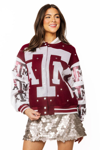 QOS Licensed Texas A&M Bomber Jacket - Boutique Bella BellaJacket