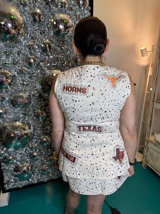 QOS Licensed Texas Multi Rhinestone Scattered Logo Vest - Boutique Bella BellaQueen of Sparkles