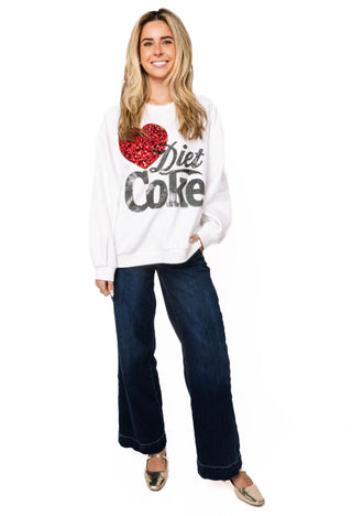QOS Licensed White 'I Love Diet Coke' Sweatshirt - Boutique Bella BellaQueen of Sparkles