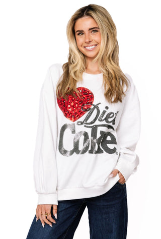 QOS Licensed White 'I Love Diet Coke' Sweatshirt - Boutique Bella BellaQueen of Sparkles