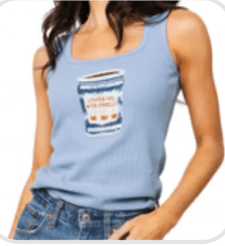QOS Light Blue Coffee Tank - Boutique Bella BellaTank