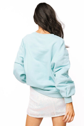QOS Light Blue Fish in Santa Hat Sweatshirt - Boutique Bella BellaQueen of Sparkles