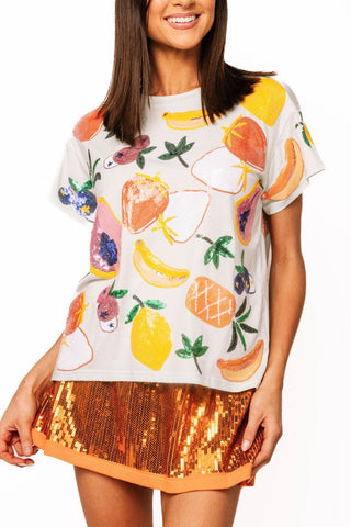 QOS Light Blue Multi Fruit Tee - Boutique Bella BellaTee