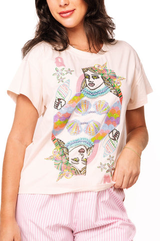 QOS Light Pink Queen of the Sea Card Tee - Boutique Bella BellaTee
