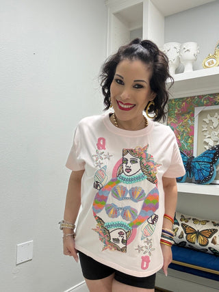 QOS Light Pink Queen of the Sea Card Tee - Boutique Bella BellaTee