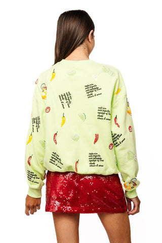 QOS Lime Green Spicy Margarita Recipe Icon Sweatshirt - Boutique Bella BellaSweatshirt