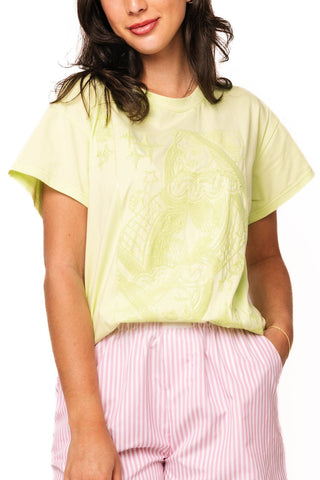 QOS Lime Green Tonal QOS Card Logo Tee - Boutique Bella BellaTee