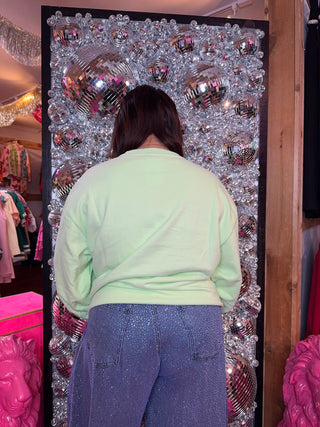 QOS Mint Crab in Santa Hat Sweatshirt - Boutique Bella BellaQueen of Sparkles