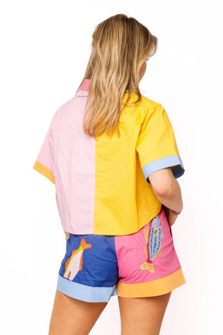QOS Multi Colorblock Fish Short - Boutique Bella BellaQueen of Sparkles