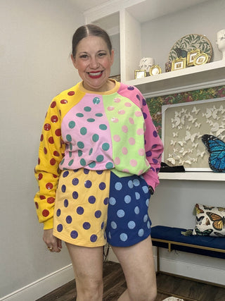 QOS Multi Colorblock Short - Boutique Bella BellaQueen of Sparkles