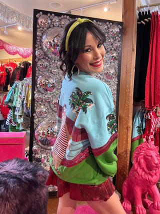 QOS Multi Santa at the Pool Sweatshirt - Boutique Bella BellaQueen of Sparkles