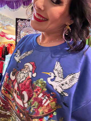 QOS Multi Santa in the Swamp Sweatshirt - Boutique Bella BellaQueen of Sparkles