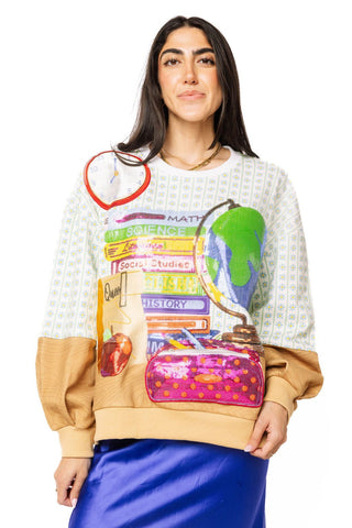 QOS Multi School Books, Pencil Bag & Globe Sweatshirt - Boutique Bella BellaSweatshirt