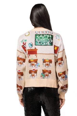 QOS Multi School Classroom Scene Cardigan - Boutique Bella BellaQueen of Sparkles
