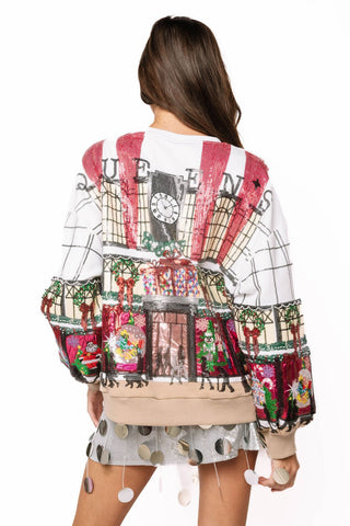 QOS Multi Store at Christmas Time Window Display Sweatshirt - Boutique Bella BellaQueen of Sparkles