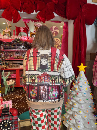 QOS Multi Store at Christmas Time Window Display Sweatshirt - Boutique Bella BellaQueen of Sparkles