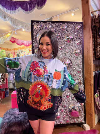 QOS Multi Thanksgiving Parade Sweater - Boutique Bella BellaQueen of Sparkles