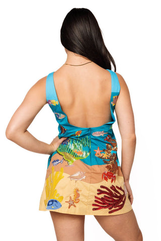 QOS Multi Under the Sea Cotton Tank Dress - Boutique Bella BellaQueen of Sparkles