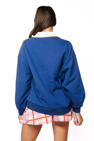 QOS Navy Collared Nutcracker Icon Sweatshirt - Boutique Bella BellaQueen of Sparkles