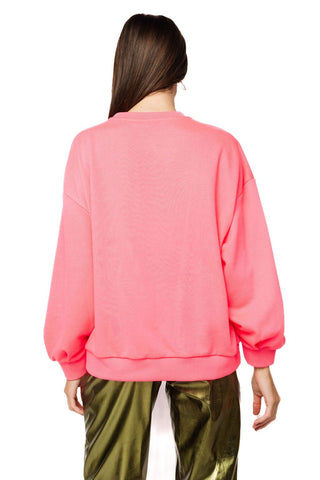 QOS Neon Pink Flower Sequin Pumpkin Sweatshirt - Boutique Bella BellaQueen of Sparkles