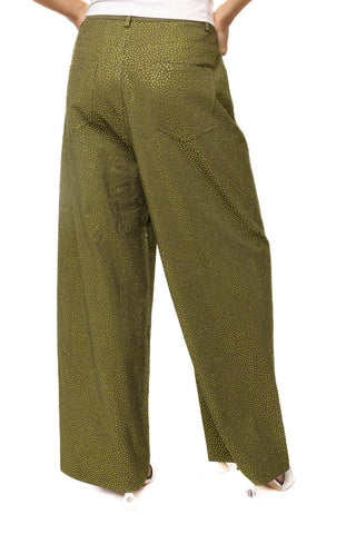 QOS Olive Green Rhinestone Jeans - Boutique Bella BellaQueen of Sparkles