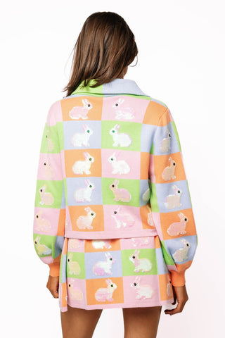 QOS Pastel Colorblock Easter Bunny Knit Skirt - Boutique Bella BellaQueen of Sparkles