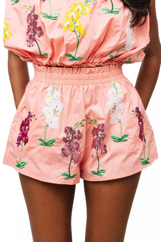 QOS Peach Multi Iris Cotton Short - Boutique Bella BellaQueen of Sparkles