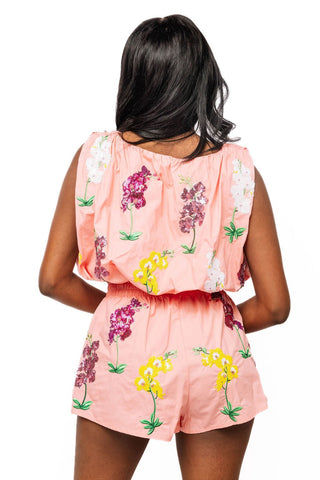 QOS Peach Multi Iris Cotton Short - Boutique Bella BellaQueen of Sparkles