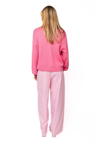 QOS Pink & Black Collar Santa in Leopard Suit Cardigan - Boutique Bella BellaQueen of Sparkles