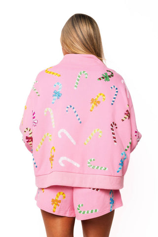 QOS Pink Multi Candy Cane QOS Sparkle Short - Boutique Bella BellaQueen of Sparkles