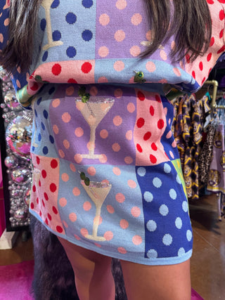 QOS Polka Dot Colorblock Martini Skirt - Boutique Bella BellaQueen of Sparkles