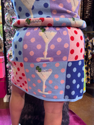 QOS Polka Dot Colorblock Martini Skirt - Boutique Bella BellaQueen of Sparkles
