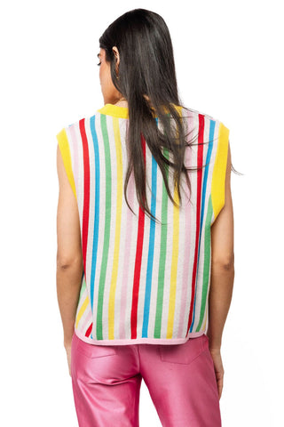 QOS Rainbow Striped Piñata Knit Tank - Boutique Bella BellaQueen of Sparkles