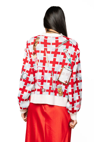 QOS Red & Blue Medical Supply Cardigan - Boutique Bella BellaQueen of Sparkles