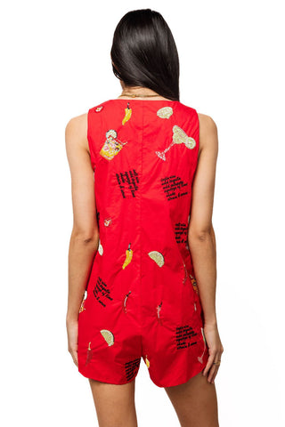 QOS Red Spicy Margarita Recipe Icon Tie Romper - Boutique Bella BellaQueen of Sparkles
