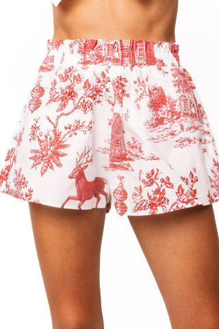 QOS Red & White Christmas Twall Cotton Short - Boutique Bella BellaQueen of Sparkles