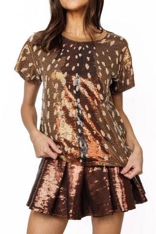 QOS Sequin Deer Tee - Boutique Bella BellaQueen of Sparkles