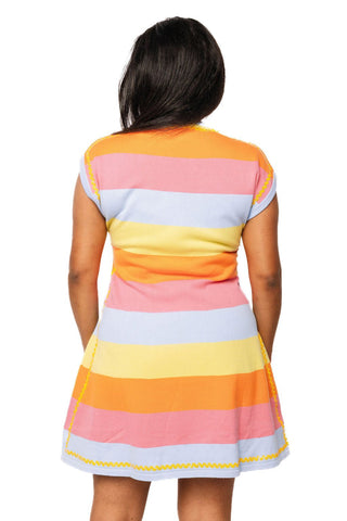 QOS Striped Multi Smiley Dress - Boutique Bella BellaQueen of Sparkles