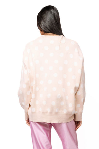 QOS Tan Polka Dot Horse with Rose Wreath Sweater - Boutique Bella BellaQueen of Sparkles