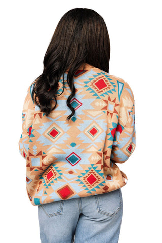 QOS USA Flag Aztec Print Knit Cardigan - Boutique Bella BellaQueen of Sparkles