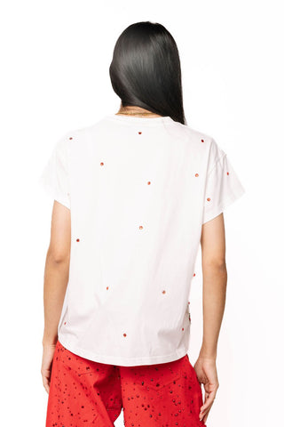 QOS White Santa in a Martini Glass Tee - Boutique Bella BellaQueen of Sparkles