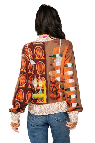 QOS Wine Barrel Button Up Cardigan - Boutique Bella BellaQueen of Sparkles