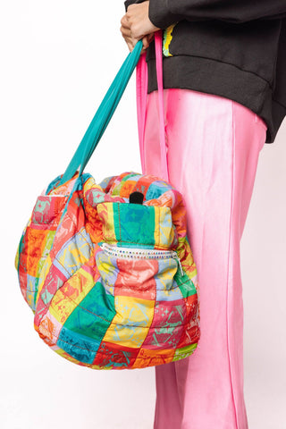 QOS XL Multi Colorblock Logo Duffle - Boutique Bella Bella