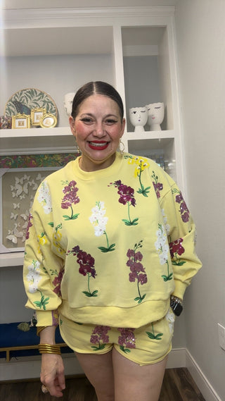 QOS Yellow Multi Iris Short - Boutique Bella BellaQueen of Sparkles