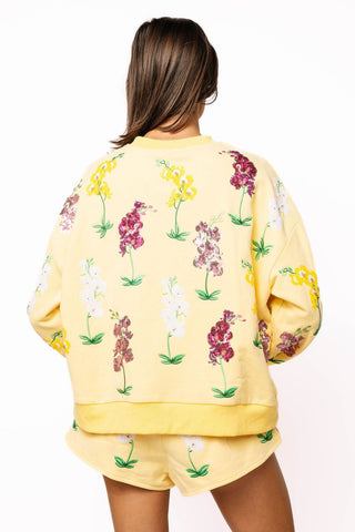 QOS Yellow Multi Iris Sweatshirt - Boutique Bella BellaQueen of Sparkles